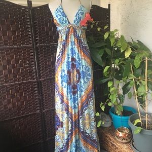 Sky Maxi halter dress GUC size medium